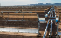 Abengoa solar powered plant constructed with molten salt energy storage.