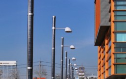 Product shot of The Touché streetlight combines aesthetics with solar power to illuminate public spaces.