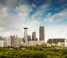 Aerial view of Shenzhen, China.