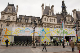 Outside of the Paris City Hall.