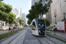 Tram in Rio de Janeiro, creating a more carbon neutral environment.