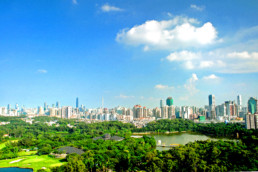 Aerial view of Guangzhou, China.