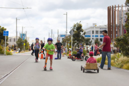 Families in Auckland playing.