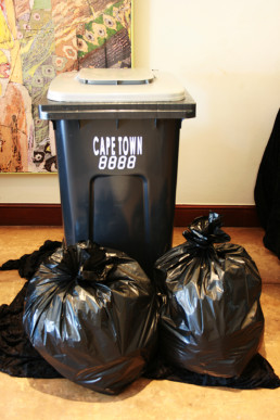 Garbage bins in Cape Town, South Africa.