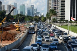 Traffic in Jakarta, Indonesia.