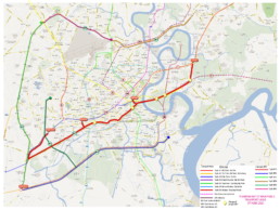 Public transportation map of Ho Chi Minh City.Public transportation map of Ho Chi Minh City.