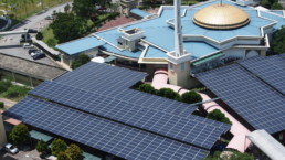 Solar panels installed on top of buildings in Kuala Lumpur.