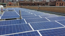 Solar panels installed in New York City.