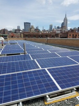 Solar panels installed in New York City.