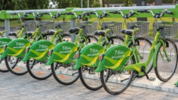 Bike-sharing services in Tainan.