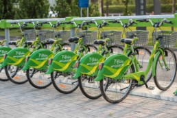 Bike-sharing services in Tainan.