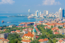 Aerial view of Qingdao.