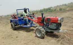 A Hello Tractor being used by small scale farmers.