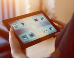 Woman using a tablet. uneven burden of domestic and care work