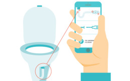 Graphic showing how Seva Sustainable Sanitation solar powered toilet.