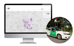 The Aclima interface using Google maps to map air pollution