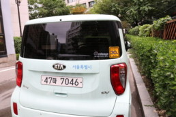 Side view of a Kia Soul, in Seoul, South Korea.