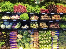 Vegetables in a grocery store.