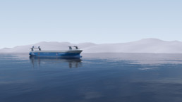 A Kongsberg and YARA zero-emission, autonomous vessel.