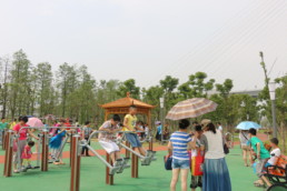 Chinese citizens enjoying their rehabilitated river in Wuhan.