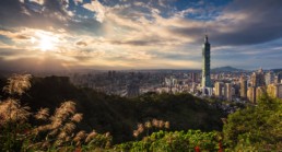 Aerial view of New Taipei City.