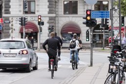 People biking to work in Copenhagen.