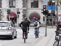 People biking to work in Copenhagen.