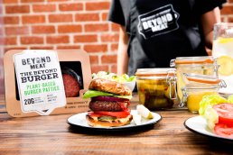 Display of Beyond Meat products.