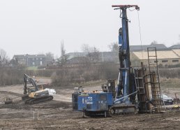 Construction site in Middelfart Kommune, using Earths natural warm to heat up houses.