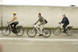 People riding their bikes in Denmark.