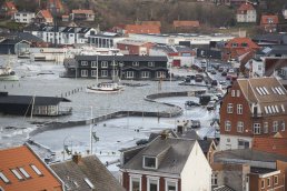 Aerial view of a Danish city.