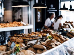 A bakery with all sort of pastries and bread.