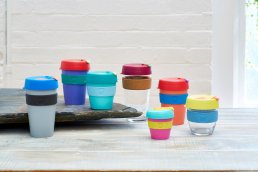 Reusable plastic coffee mugs