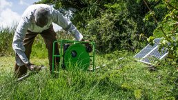 Farmer using a Futurepump solar powered irrigation system.